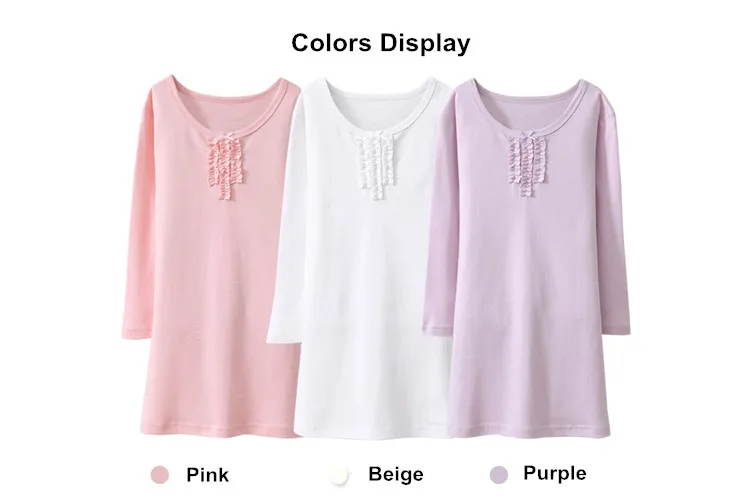 Pink nightdress princess nightgowns sleepwear dress for girls child cotton nightgowns baby nightwear dress 06