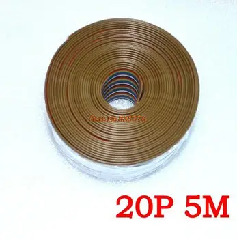 

ribbon cable 20 WAY Flat Color Rainbow Ribbon Cable wire Rainbow Cable 20P ribbon cable 1.27MM pitch 5meters/lot IN STOCK