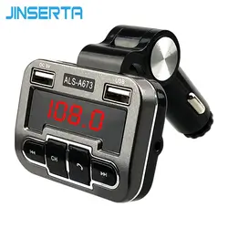 JINSERTA fm-передатчик Aux модулятор громкой связи Bluetooth автомобильный комплект аудио MP3 плеер Dual USB Автомобильное Зарядное устройство TF U диск