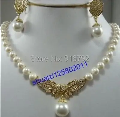 

HYFY2014325**8 mm Charming White Pearl necklace & earring Set