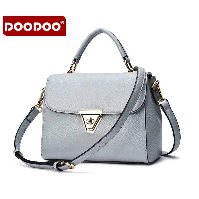 

2016 DOODOO Brand Casual Ladies Handbag PU Leather Solid Crossbody Bag For Women Small Flap Shoulder Bag