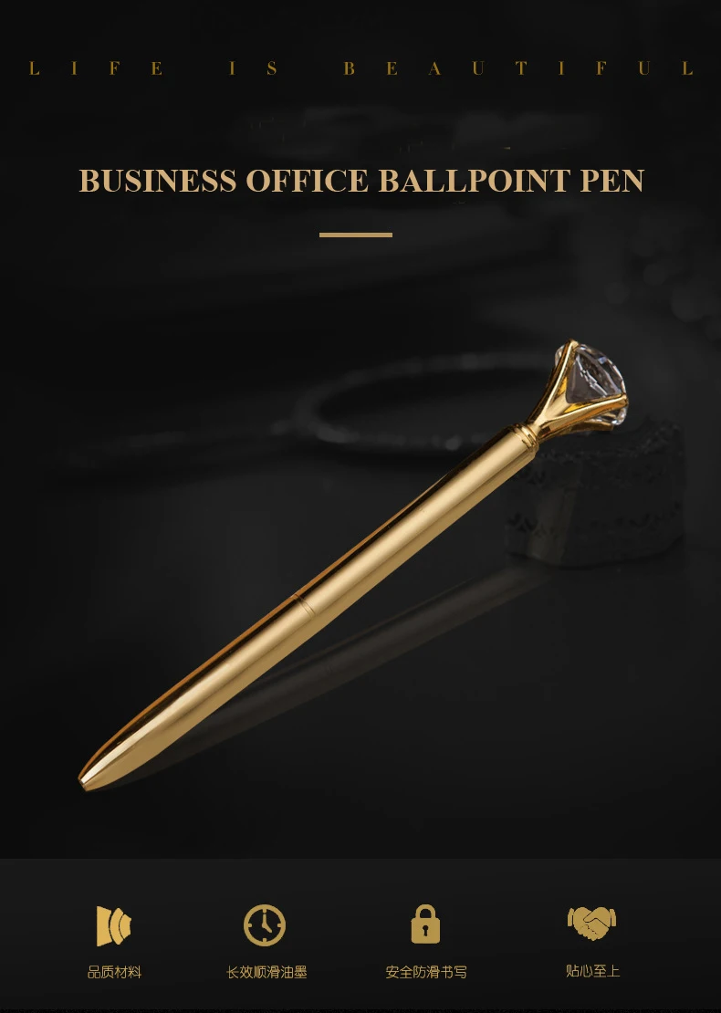 Разноцветный Большой Хрустальный бриллиант металлическая шариковая ручка DIY бизнес милые канцелярские товары роскошный подарок роллер на заказ Шариковая ручка для логотипа