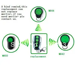 Мерлин Зеленая кнопка M842 M832 Замена Garage пульт дистанционного управления 100% совместимость Бесплатная доставка