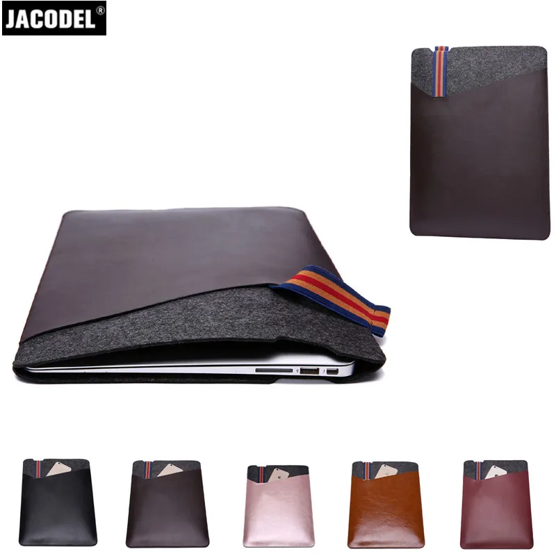 Jacodel из искусственной кожи Laptop Sleeve для MacBook 12 Air 11 13 Pro 13 15 Retina Защитный чехол сумка для MacBook аксессуары сумки