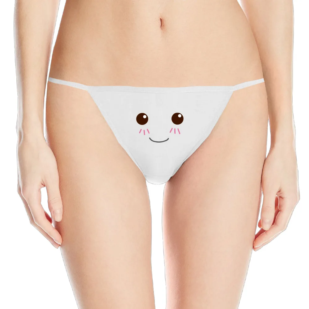 Smile Face Emoji Cotton Soft Panties For Girl Women Underwear Thong G