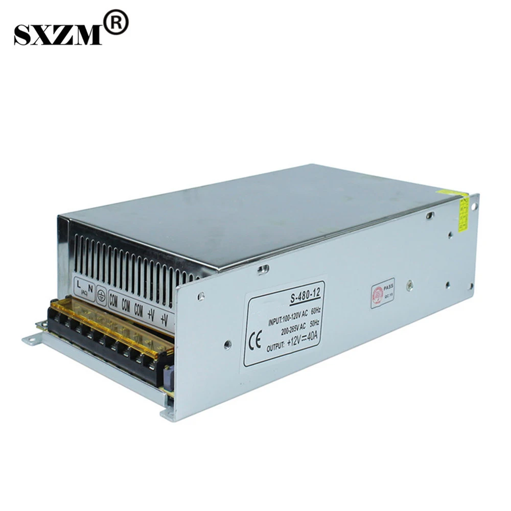 

SXZM 12V40A Switch led transformer Aluminum power supply AC110V or AC220V for 3528 5050 5730 led strip light, led lamp