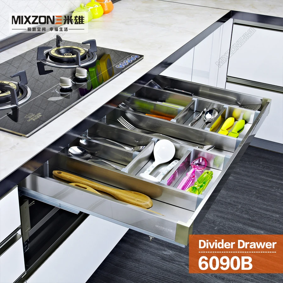 Cocina de acero inoxidable cubiertos cajón bandeja organizador para el