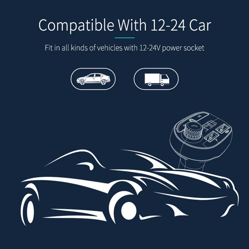 Автомобильный Bluetooth fm-передатчик с QC 3,0 usb порт для зарядки радио mp3-плеер WIF66