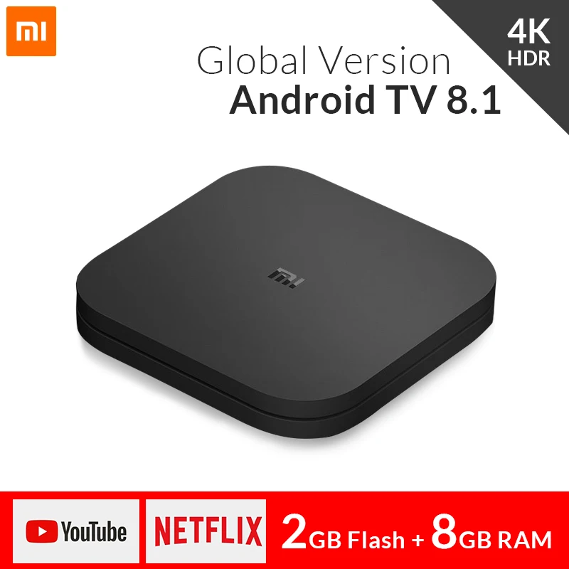 

2018 Original Xiaomi Mi TV BOX S Smart 4K Ultra HD 2G 8G Android 8.1 WIFI Google Cast Netflix Media Player IPTV Set top Box 3