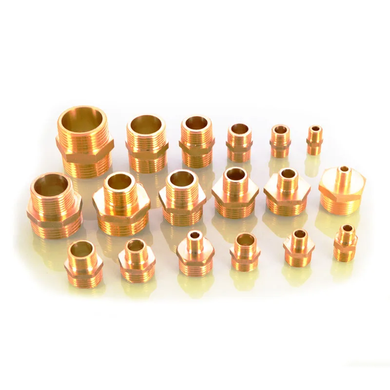 

Brass Pipe Fitting Hex Nipple 1/8" 1/4'' 3/8'' 1/2''Male Thread Coupler Connector Copper