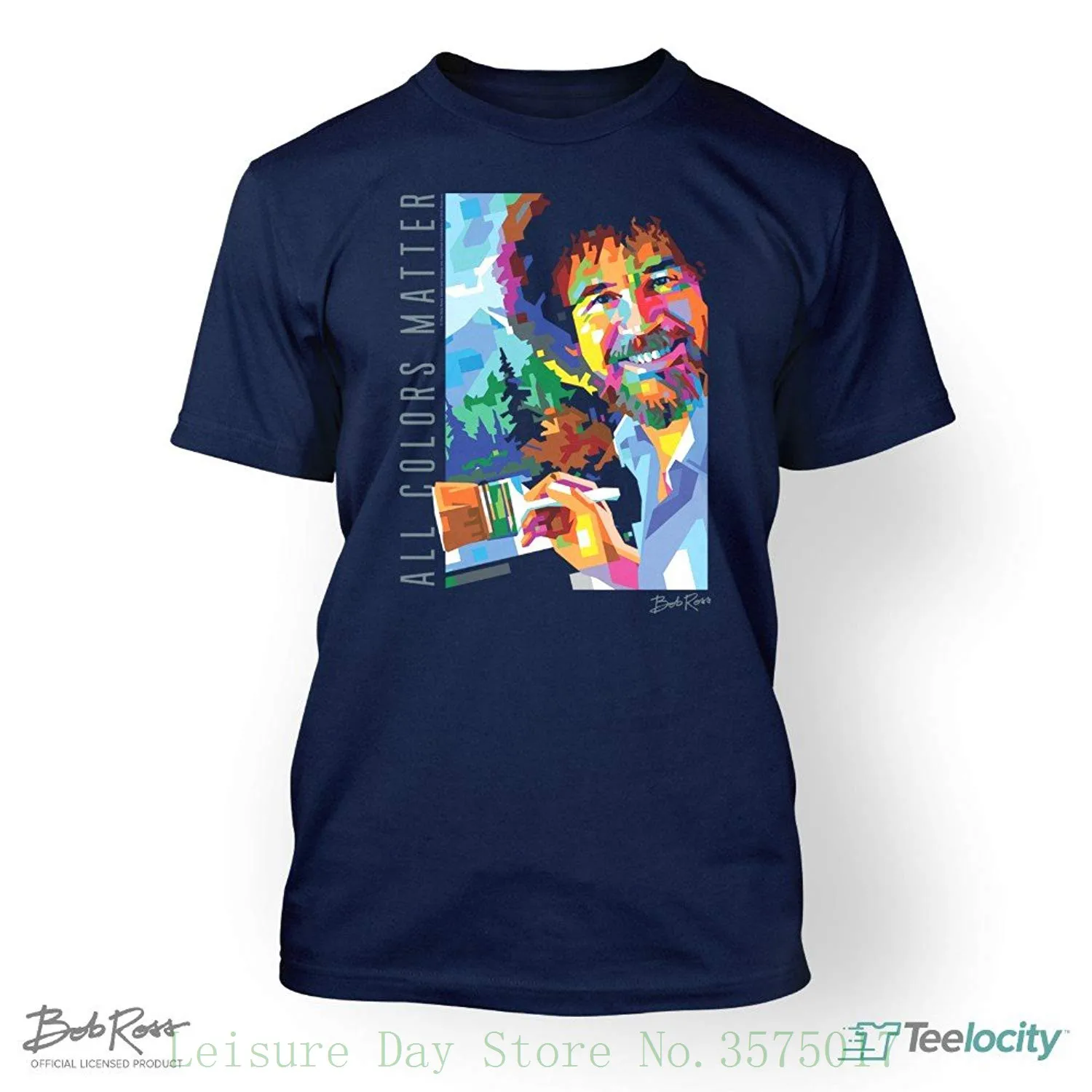 Bob Ross Officially Licensed All Colors Matter Mens Navy