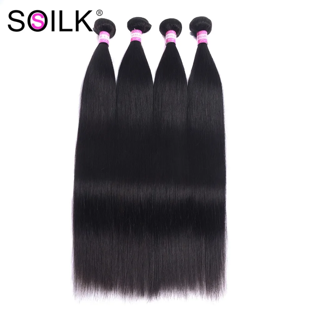 So Silk малайзийские прямые волосы плетение пучков можно купить 3 или 4 пучка 100% натуральные волосы пучки натуральные волосы remy Расширения