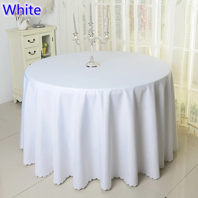 White colour wedding table cover table cloth polyester table linen