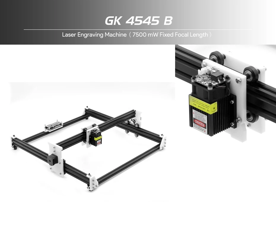 GKTOOLS 45*45 см 7500 МВт деревянный лазерный гравер резак гравировка DIY машина мини ЧПУ принтер ШИМ, Benbox GRBL EleksMaker