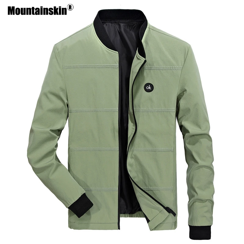 remarkable  Mountainskin Spring Jackets Mens Pilot Bomber Jacket Male Fashion Baseball Hip Hop Coats Slim Fit C