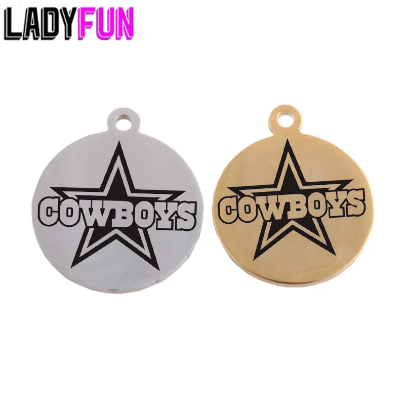 

Ladyfun Customizable Stainless Steel Charm Cowboys Pendant Dallas Cow Boys Charms For DIY Jewelry Making
