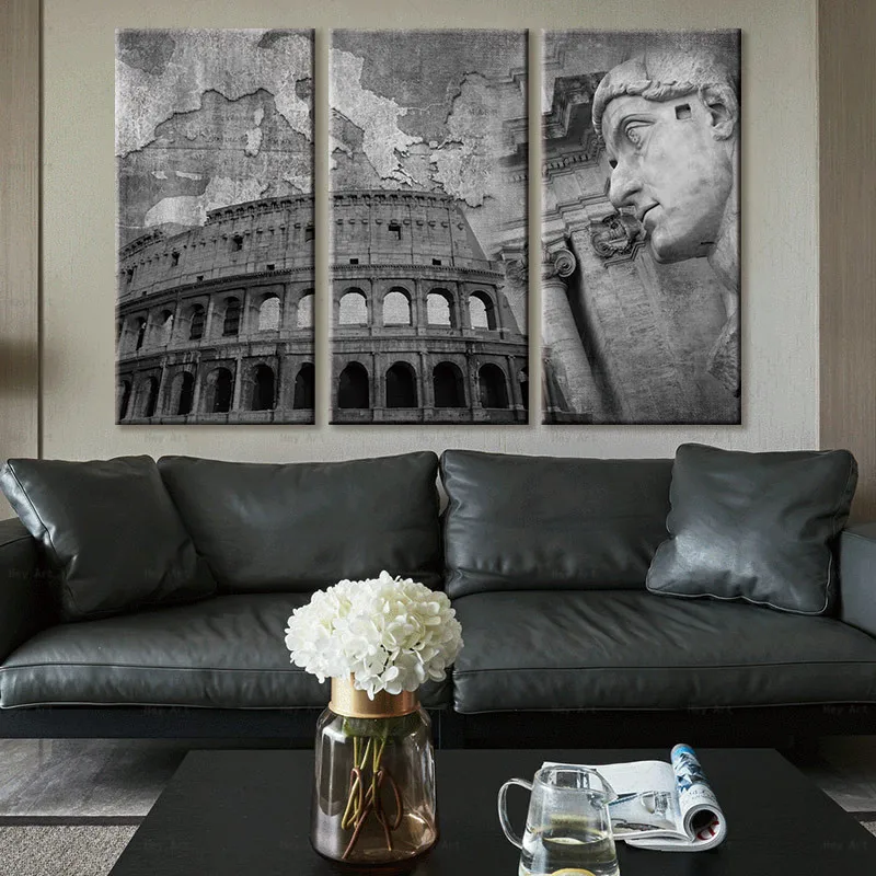3 Panels Abstract Canvas Posters and Prints World Map Wall Art Cuadros Decorative Pictures for Living Room