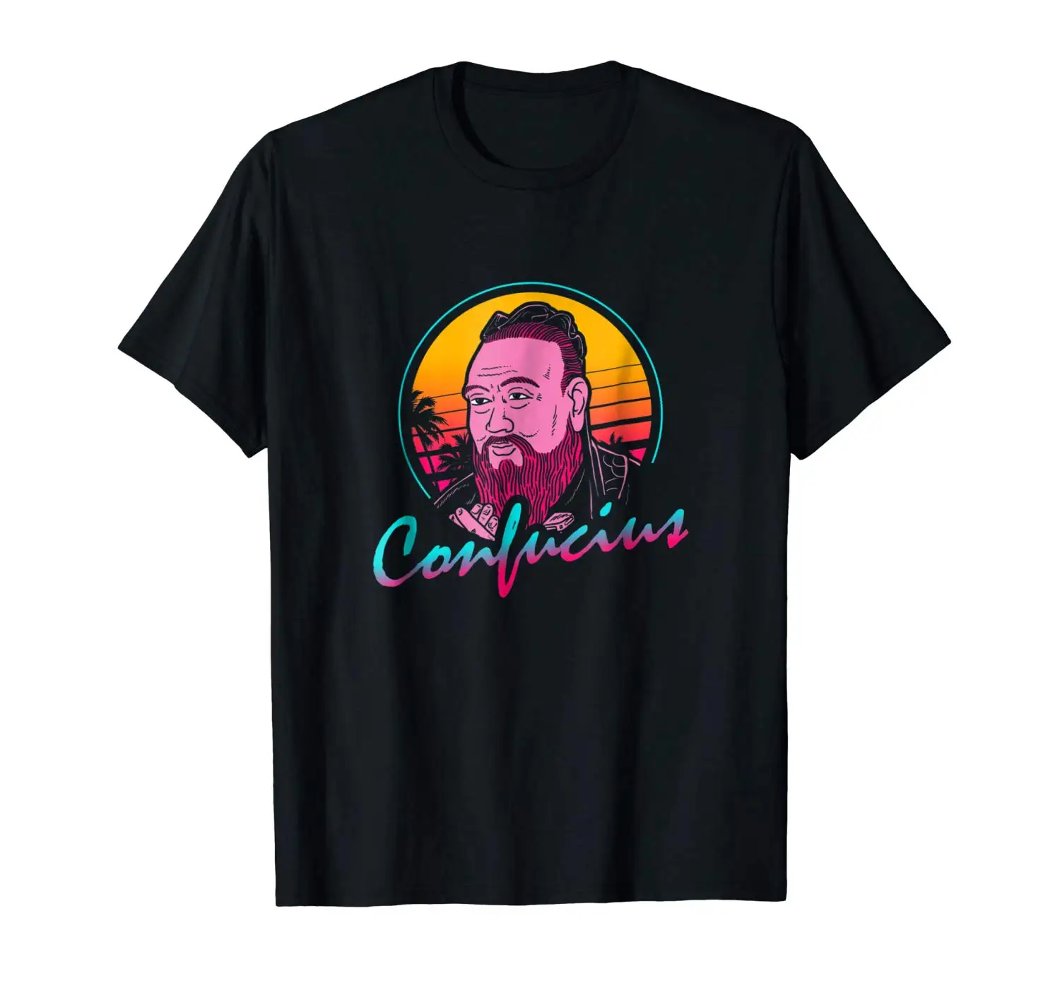 Конфуций Ретро Винтаж 2018 новый натуральный хлопок Рубашка с короткими рукавами в стиле хип-хоп модные Для мужчин s футболка Для мужчин