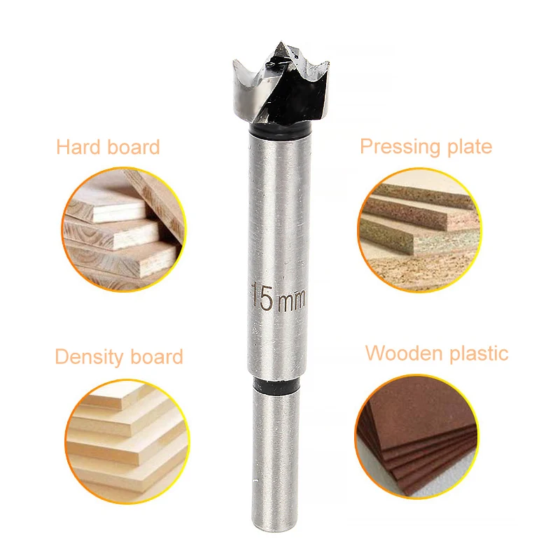 15mm Free shipping Forstner Auger Drill Bit Set Dovetail  Wood Carbide  for Metal Woodworking Milling Cutter  Tool Accessories
