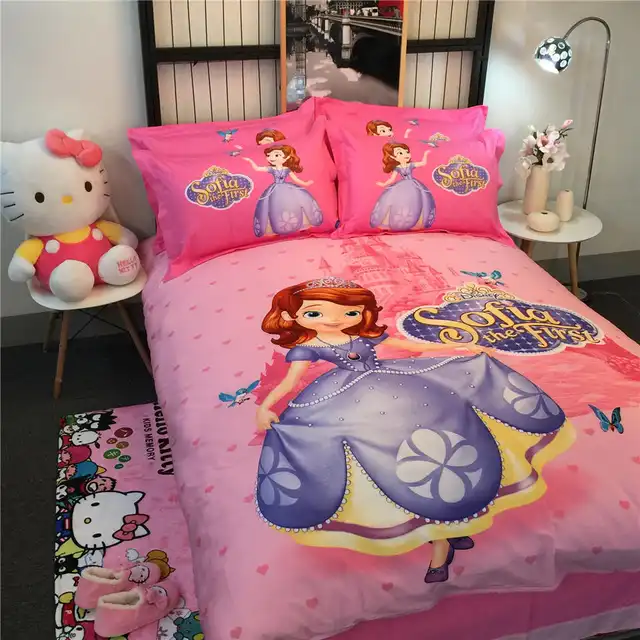 Us 63 35 34 Off Pink Disney Sofia The First 3d Printed Bedding Bedspreads Bed Sets Single Twin Full Queen King Size Baby Girl S Kids Children S In