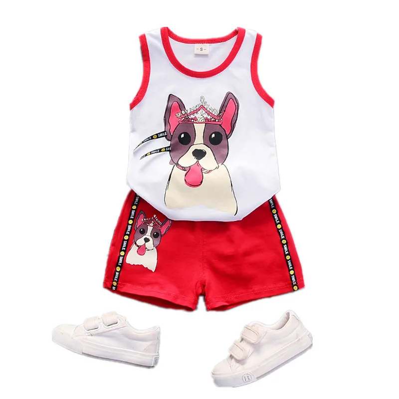 Dog Style Summer Children's Clothing Sets 2019 Newest Baby Boys Small Two-piece |