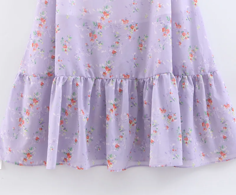 Длинное летнее платье женское фиолетовое элегантное Пляжное Платье макси с рюшами для вечеринок Цветочная одежда ropa mujer винтажная одежда