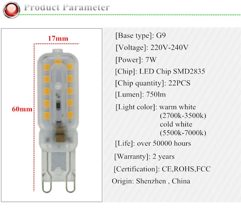 Светодиодный лампы мини G9 AC 220V SMD2835 Светодиодный прожектор для хрустальная люстра заменить 30 Вт, 40 Вт, 50 Вт, ручная сборка галогенная лампа 360 градусов освещения