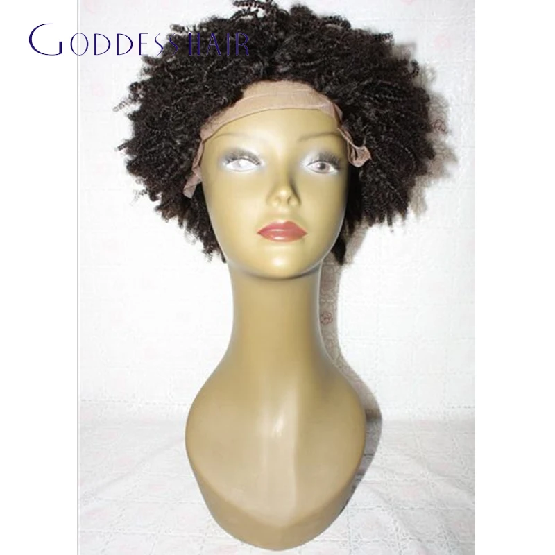 American African afro curly lace front wigs full lace wigs 12 inch