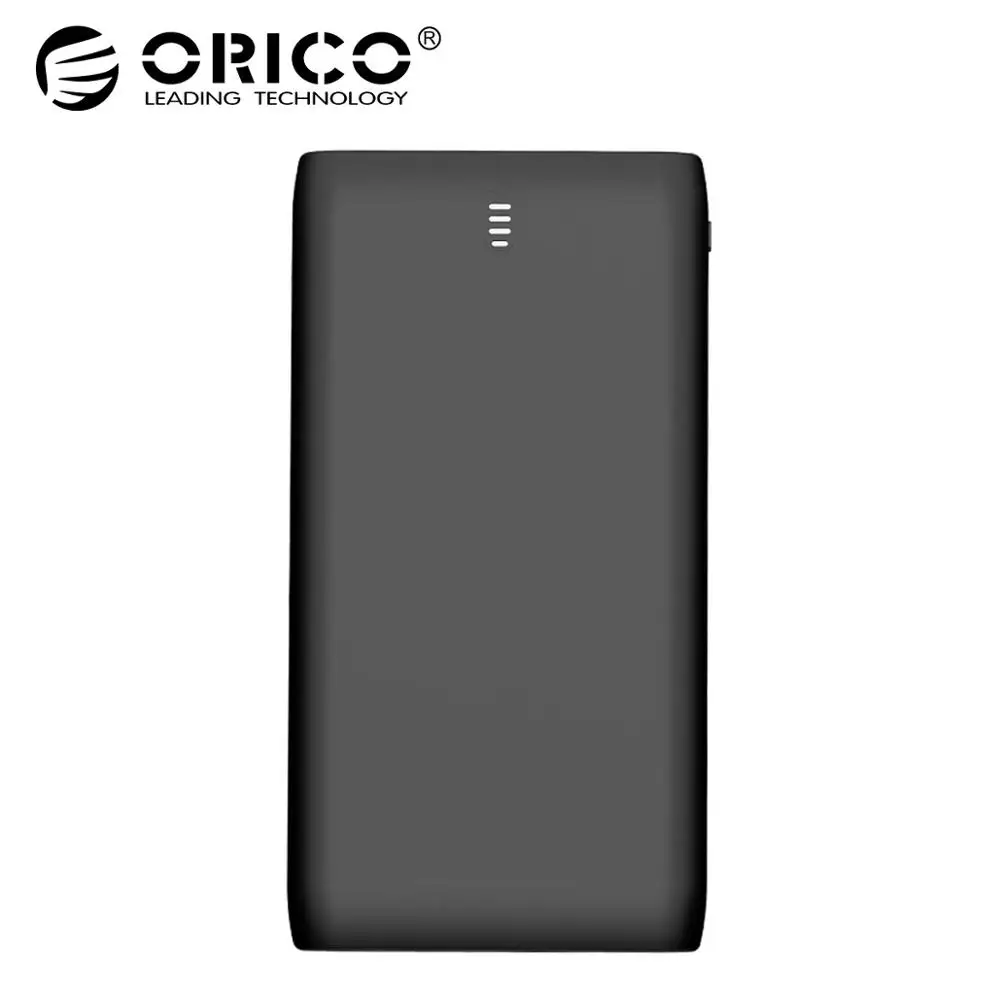 ORICO 10000 mAh/20000 mAh большой блок питания Cpacity 5V2A 12W двухсторонний выход двойной USB внешний аккумулятор зарядное устройство для iPhone/Android - Цвет: 20000mAh Black