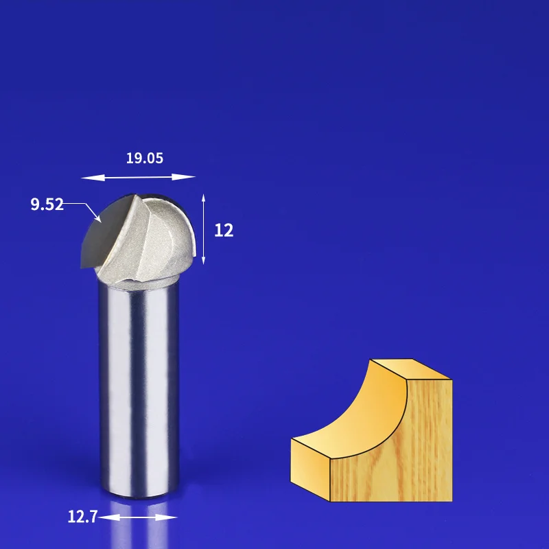 6,35 мм и 12,7 мм-1 шт., твердый карбид cnc деревообрабатывающий вставной маршрутизатор бит, круглое дно Древесины Гравировальный фрезерный резак, MDF Концевая мельница - Длина режущей кромки: 12.7 x 19.05