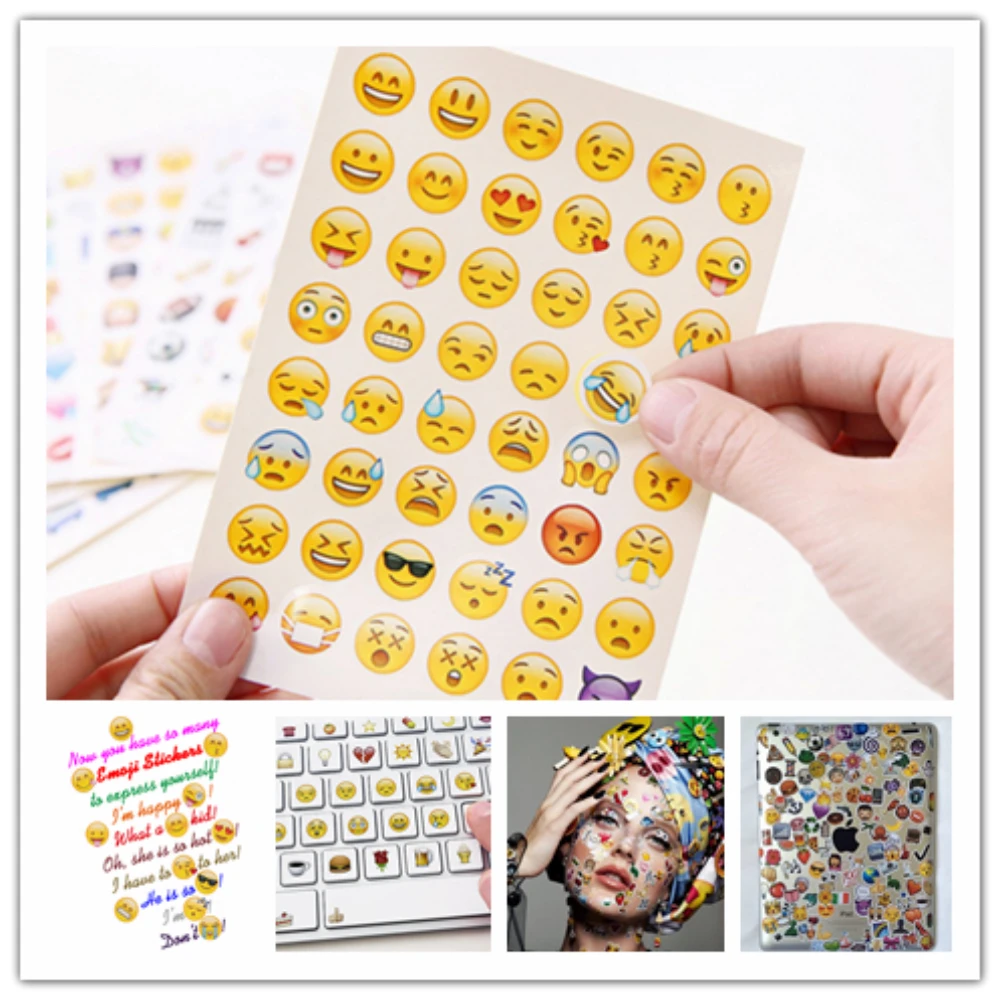 

10Pcs Cartoon Emoji Stickers For Kids Rooms Educational Toys For Children Yellow Sticker Mural Scrapbooks Scrapbooking Albums