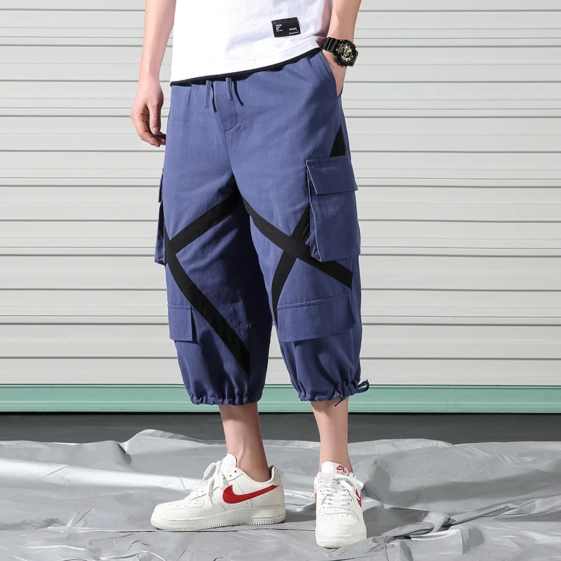 LAPPSTER, мужская Японская уличная одежда, брюки-карго,, Комбинезоны для мужчин, s хип-хоп штаны-шаровары, мужские винтажные штаны для бега, весенние спортивные штаны - Цвет: Blue