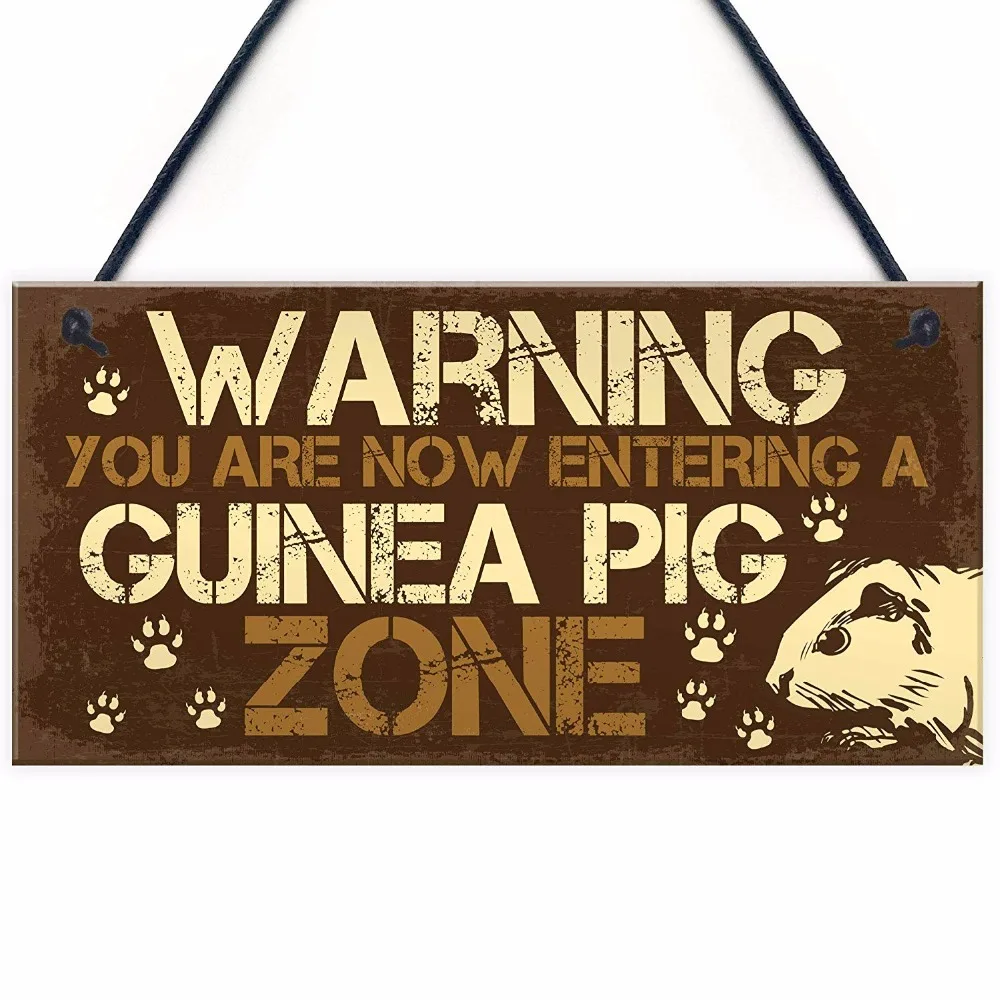

Meijiafei Beware Of The Guinea Pig Sign For Guinea Pig Lovers Pet Alert Sign Funny Pet Plaque 10" X 5"