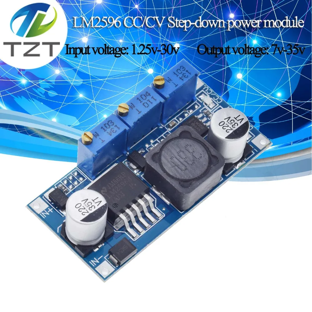 LM2596 светодиодный драйвер DC понижающий Регулируемый CC/CV Питание 7V 35V до 1 25 V 30V 3A