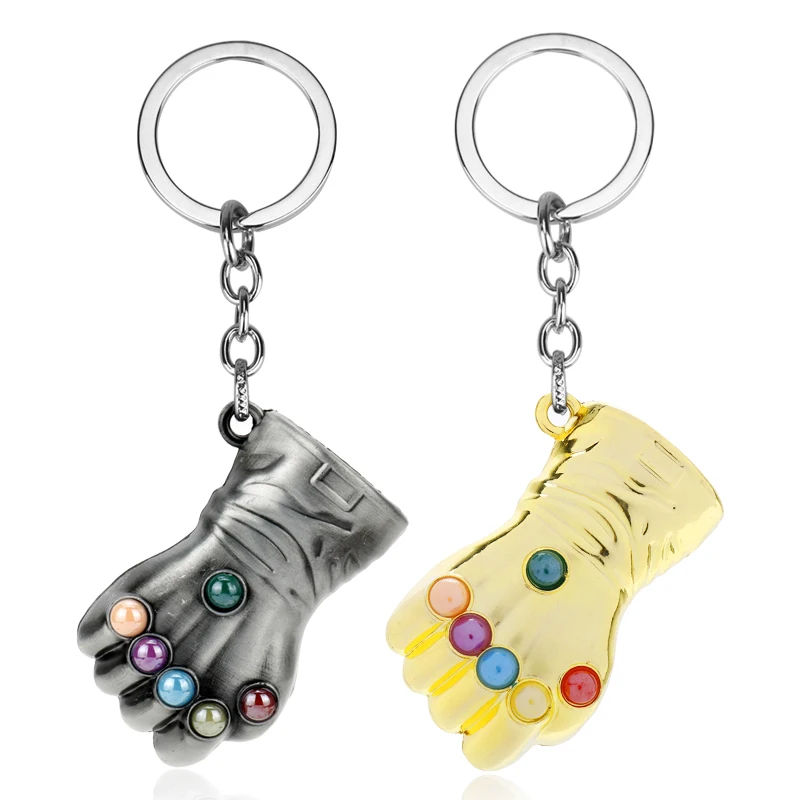 

MQCHUN Marvel Comics Keychain Avengers Infinity War Thanos Key Rings Infinity Gauntlet Metal Alloy Keyring Movie Fans Key Chains