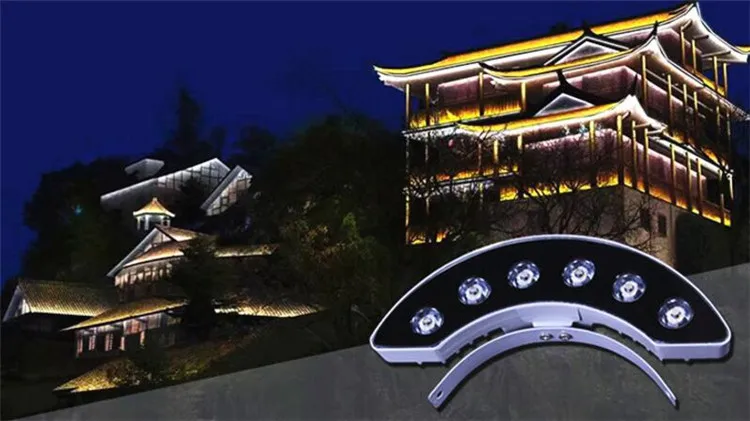 Livre à Prova Led ao ar Venda Quente Telha Luz Telhado Paisagem Dip67 Água Ip67 Curva Ondulado Lâmpada Crescente 6 w Led 9 telhado paisagem luz led ao ar livre