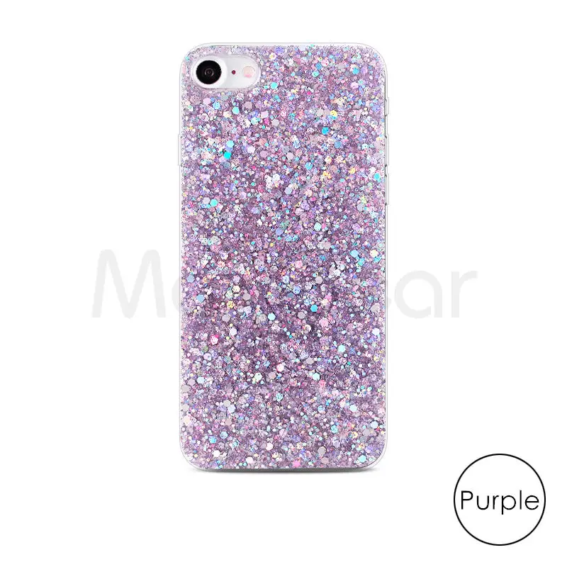Silicone Bling Glitter Soft Phone Case with Shiny Powder Finish