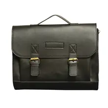 Высококачественный Мужской винтажный портфель из искусственной кожи, сумка через плечо, сумка для ноутбука, чехол, сумка для офиса