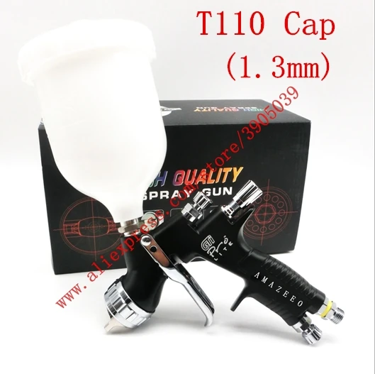Высокое качество, профессиональный Gti pro lite, золотой краскопульт TE20/T110, 1,3 мм, сопло, распылитель, краскопульт, Воздушный Распылитель на водной основе - Цвет: T110  1.3mm