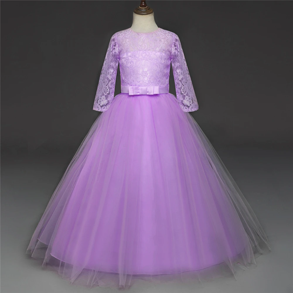 High Quality Lace Princess Dress Girl Wedding Gown Long Party Kids Dresses For Girls 2018 New Autumn Winter Children Costumes (8)