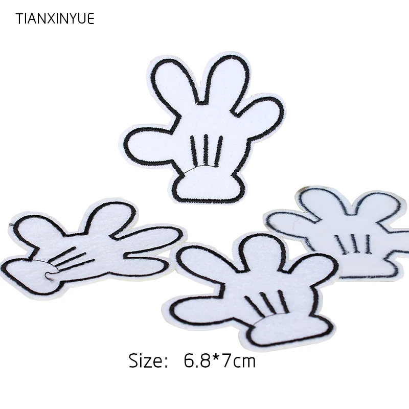 TIANXINYUE Brand Patches 20pcs/lot Cartoon hand patches ironing on clothes paste adhesive materials decorative stickers | Дом и сад