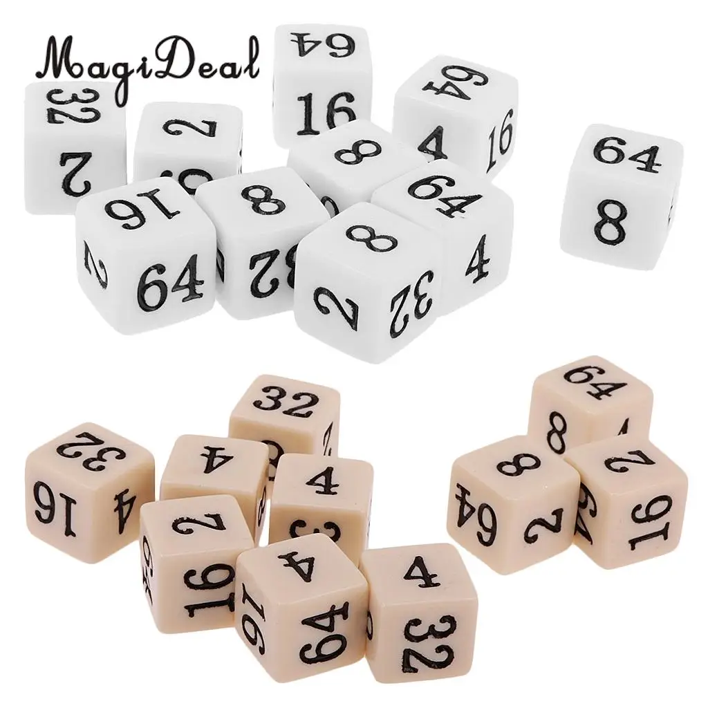 MagiDeal Новинка 10 шт непрозрачные шестигранные многогранные кости для трпг