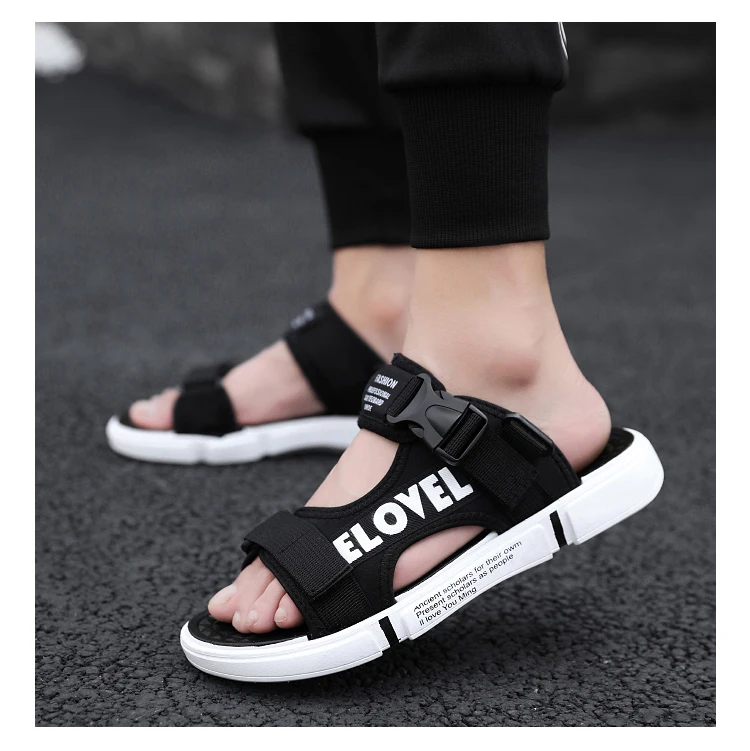Новинка; летние мужские сандалии с ручной росписью; повседневные уличные мужские пляжные сандалии; нескользящие брендовые сандалии