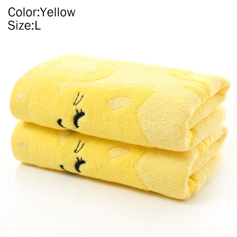 Hot Cute Cat Towel Soft Bamboo Fiber Towel Strong Water Absorbing Home Bathing Shower Towels MDD88 - Цвет: yellow M