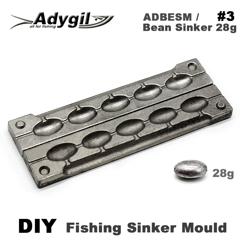 Adygil DIY рыболовные бобовые грузила прессформы ADBESM/#3 бобовые грузила 28 г 5 полостей