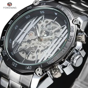 

Top Brand FORSINING Steampunk Men Military Watches Luxury Automatic Mechanical Skeleton Dial Clock Stainless Steel Fashion Watch