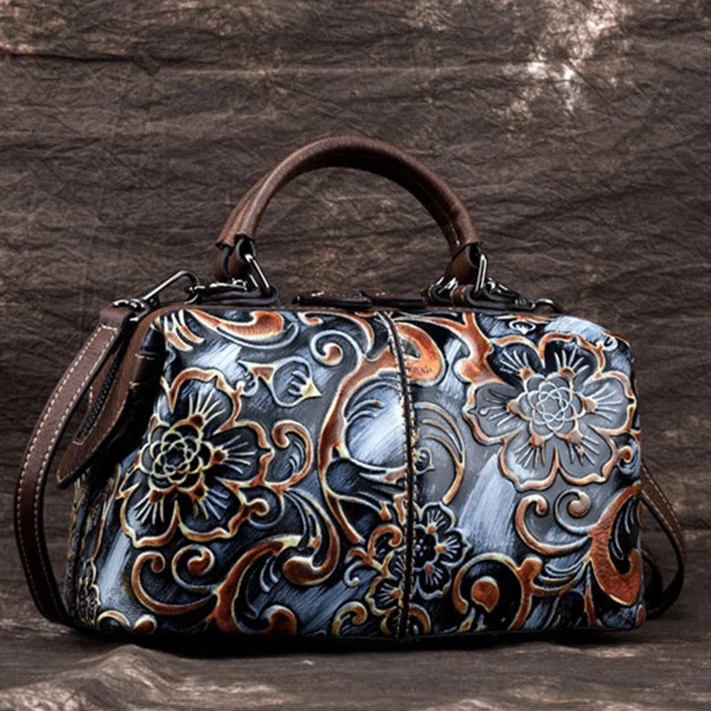Mulheres de Couro Bolsa do Mensageiro do Ombro Real do Couro em Relevo Alta Qualidade Genuína Bolsa Travesseiro Vindima Fêmea Top Bolsas Alça