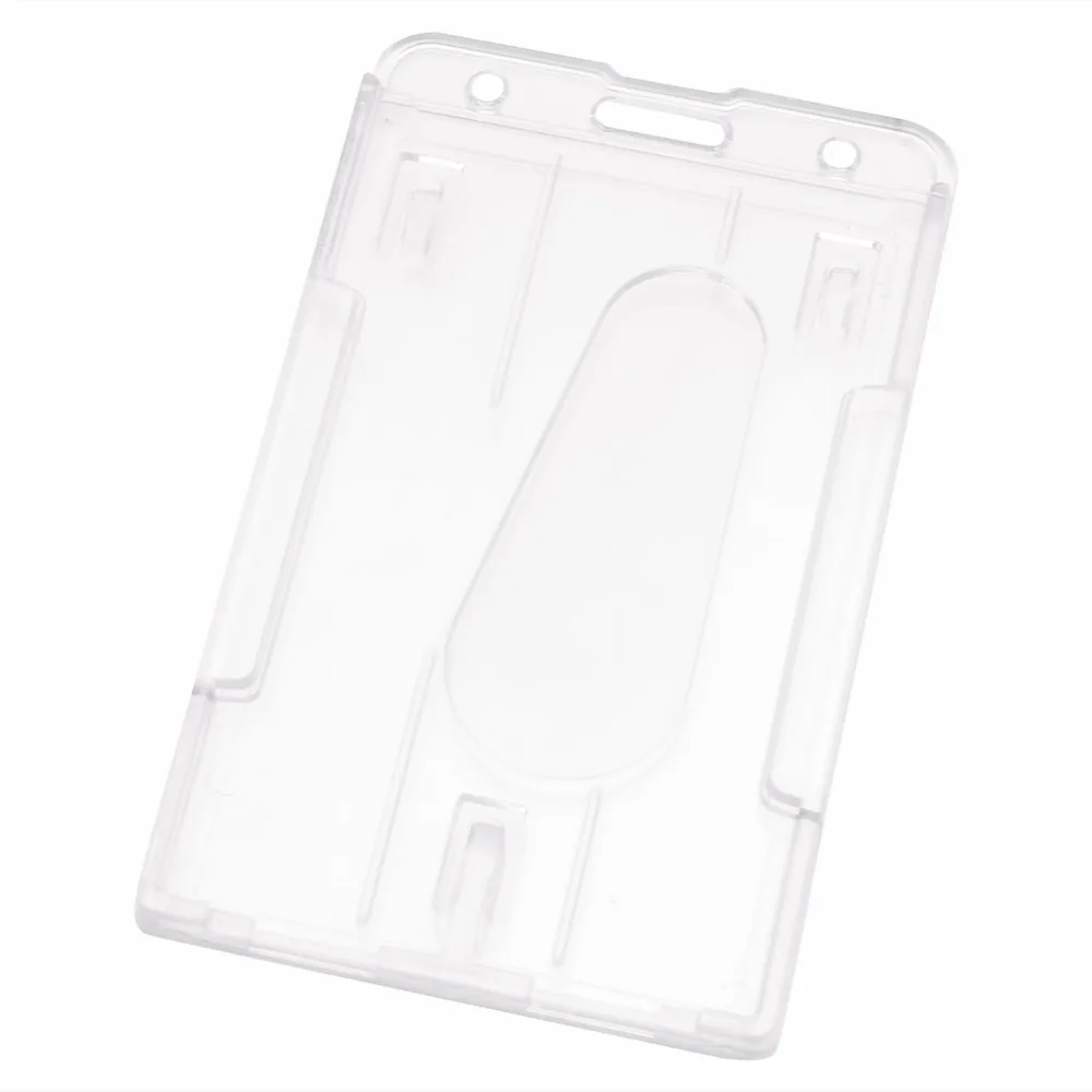 Hard Plastic ID Access Card Cover Credit Card Case Badge Holder Double