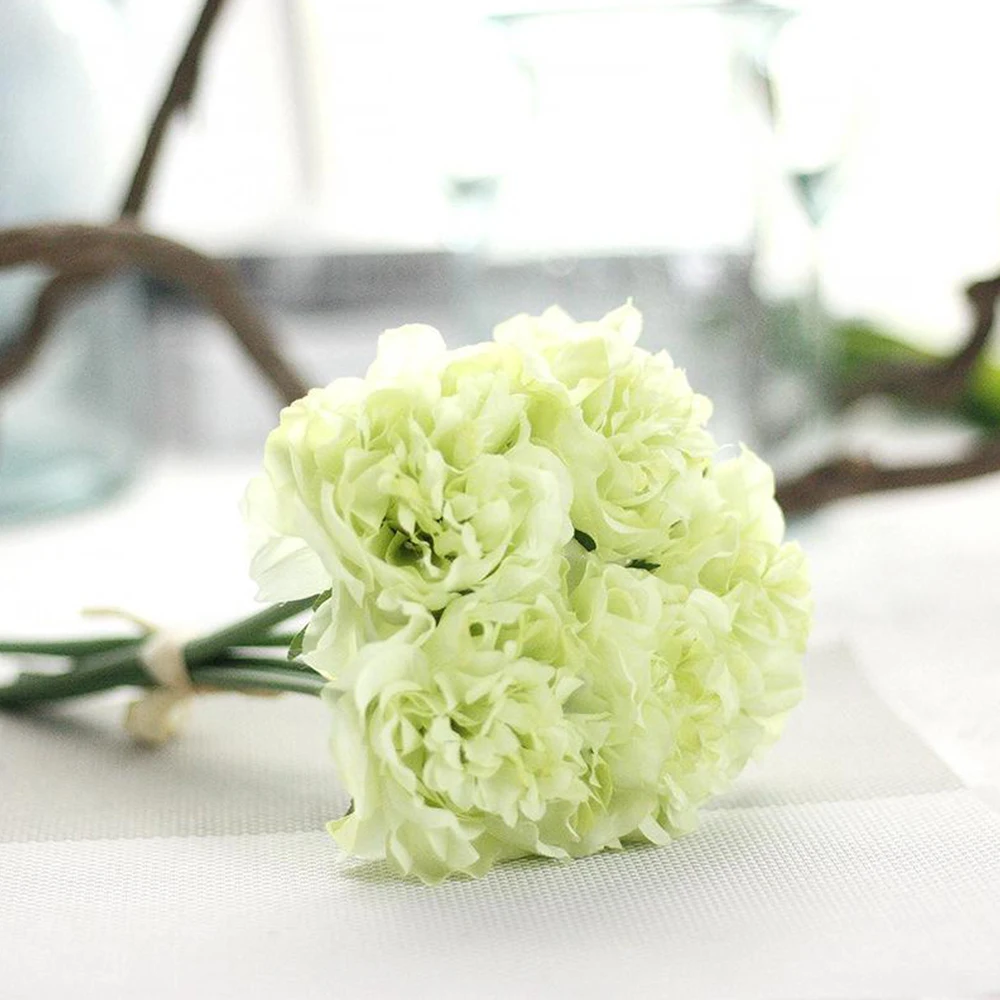 5 головок Искусственные Шелковые цветы пион букет поддельные цветы для украшения украшение свадебного стола домашний декор Дешевые Цветочные
