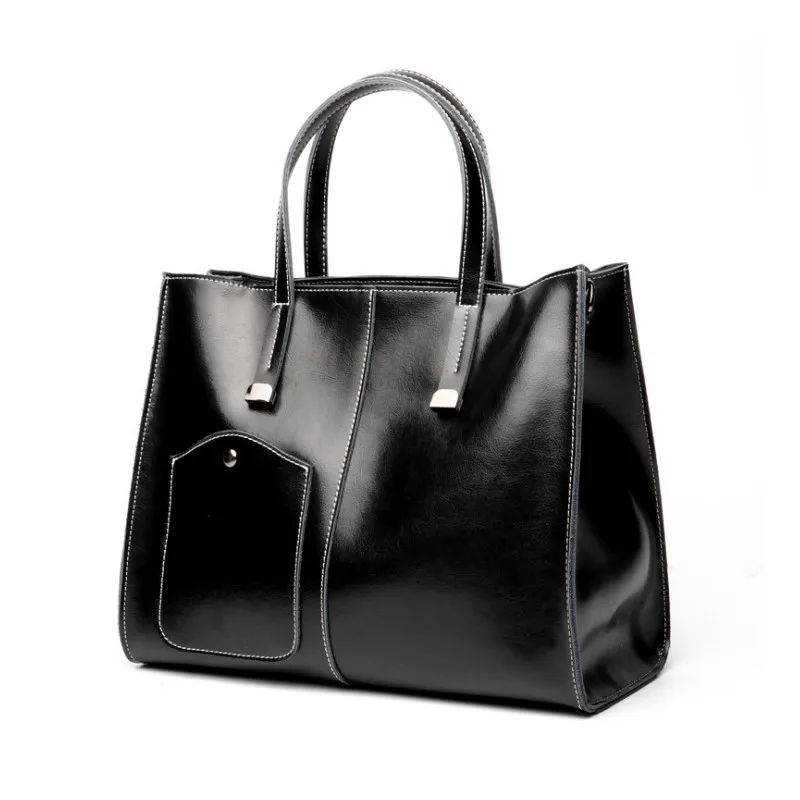 

VKTERY Brand Women Handbag Genuine Leather Casual Ladies Shoulder Messenger Tote Bag Female Solid Leather Cross Body Bags L7043